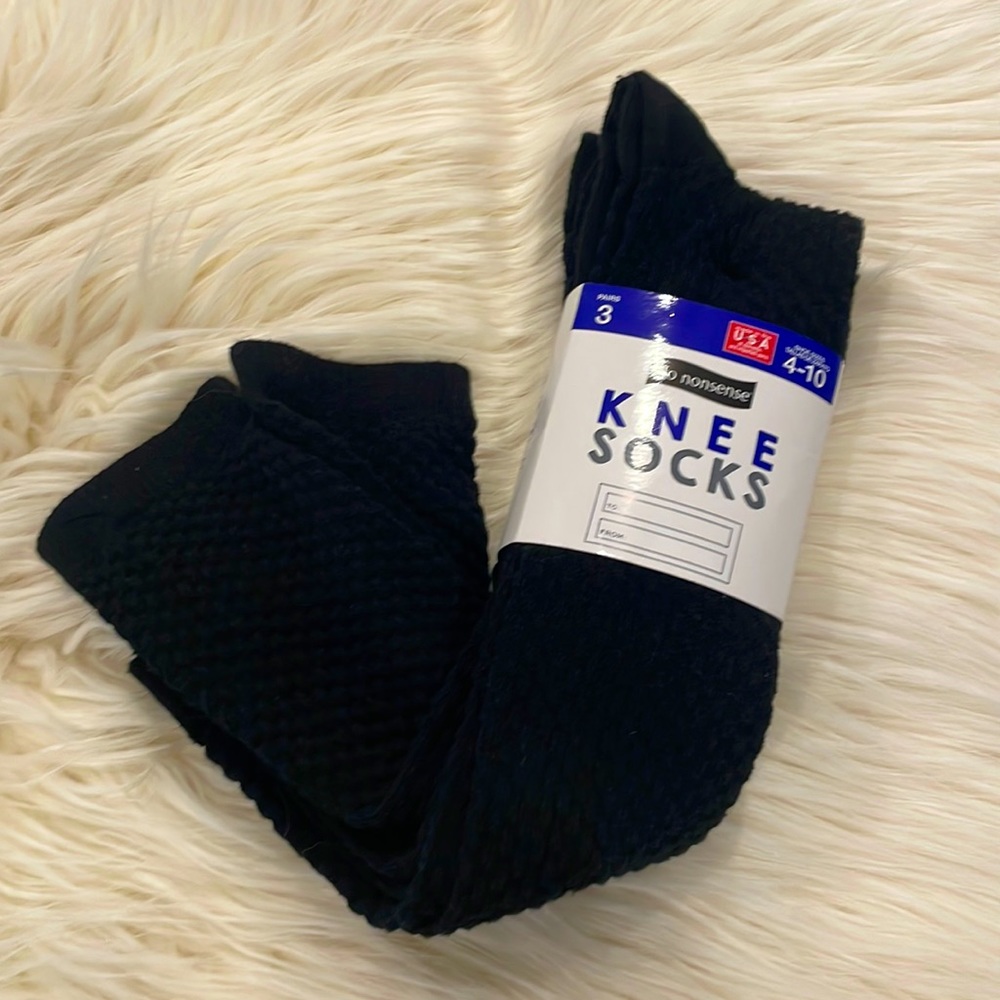 Women’s Black Knee Socks (3 pack)